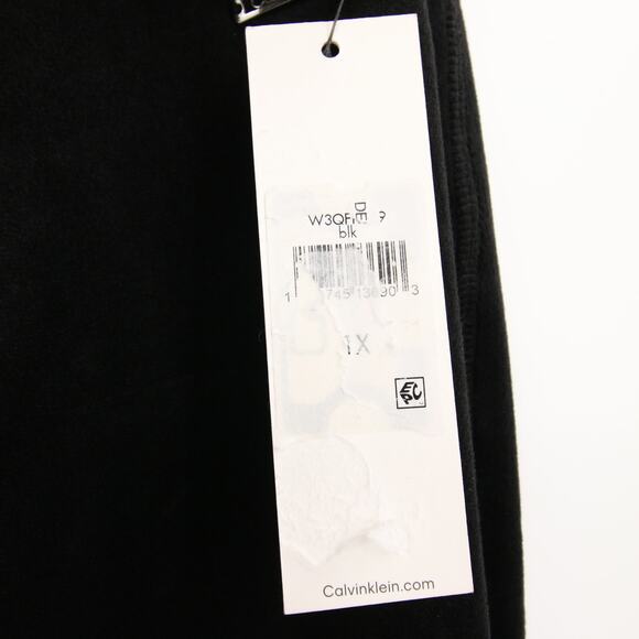Calvin Klein Sweatpants Black Velvet Velour Super Soft Pull On Elastic Waist 1X - Picture 10 of 13